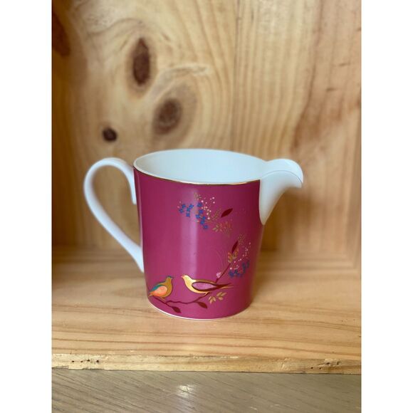 Sara Miller London Chelsea Porcelain Dark Grey Lidded Sugar Bowl & Pink Creamer - Picture 7 of 14